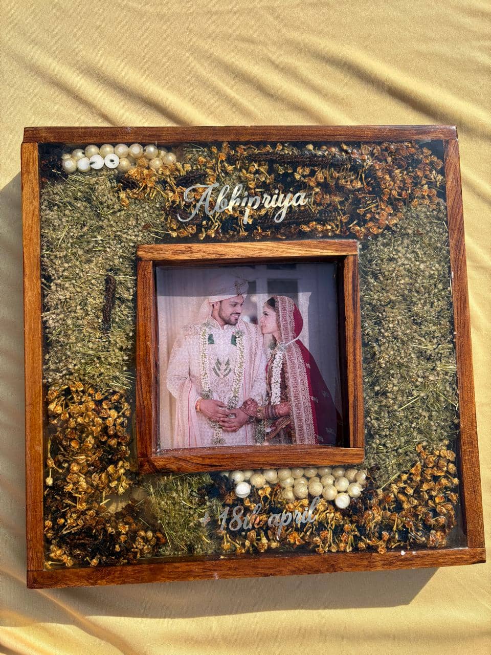 Square Teakwood Varmala Frame