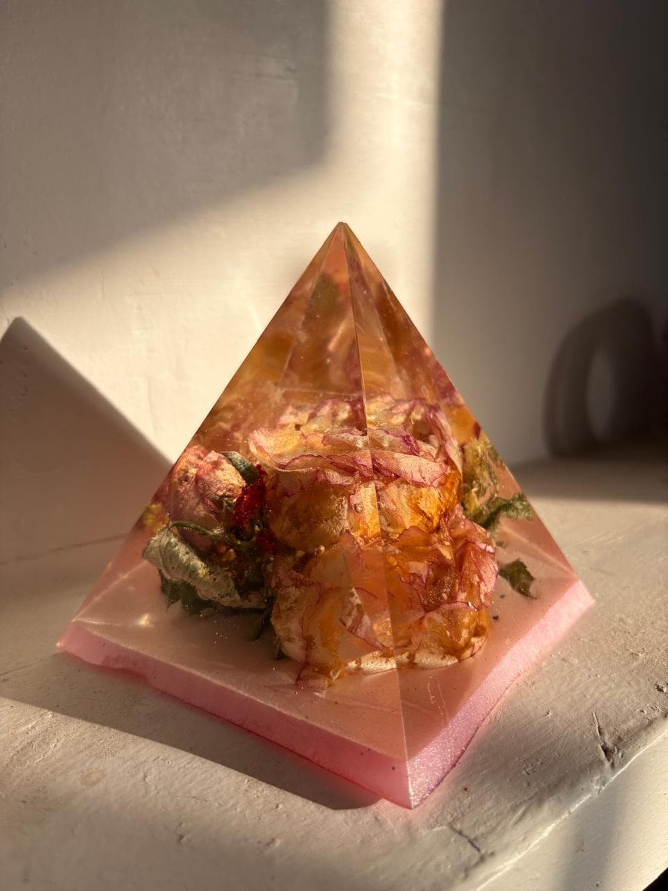Botanical Resin Pyramid Keepsake view 1