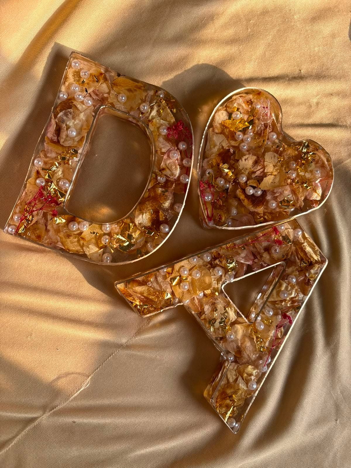 Floral Resin Name Initials view 1
