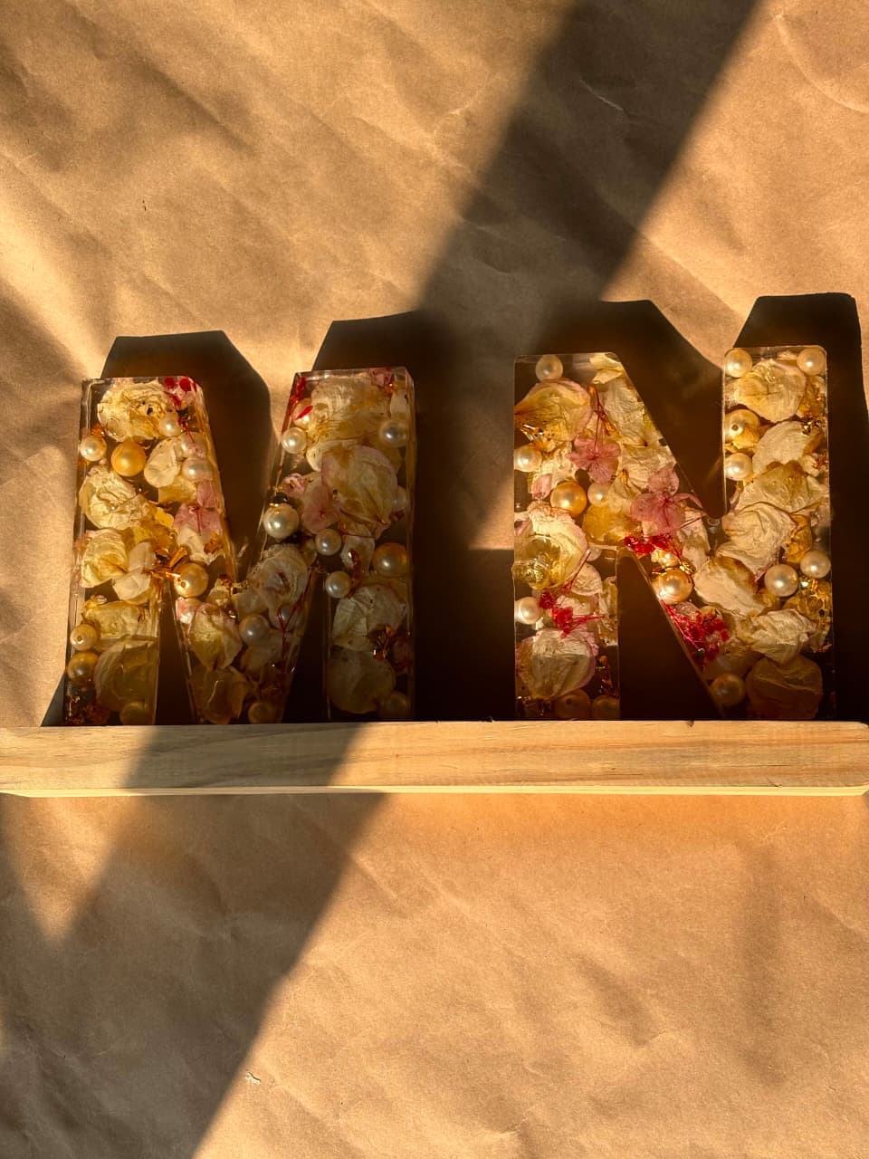 Floral Resin Name Initials view 2